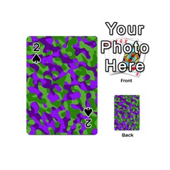 Purple And Green Camouflage Playing Cards 54 Designs (mini) by SpinnyChairDesigns