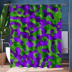 Purple and Green Camouflage Shower Curtain 60  x 72  (Medium) 