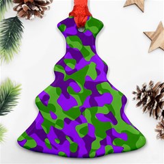 Purple and Green Camouflage Ornament (Christmas Tree) 