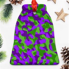 Purple and Green Camouflage Ornament (Bell)