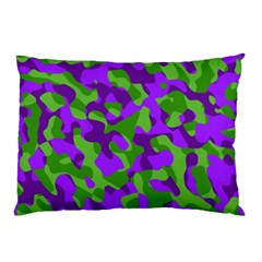 Purple And Green Camouflage Pillow Case (two Sides)