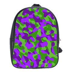 Purple and Green Camouflage School Bag (XL)