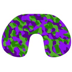 Purple and Green Camouflage Travel Neck Pillow