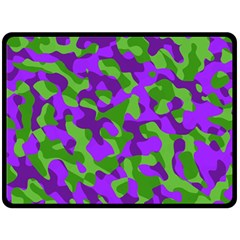 Purple and Green Camouflage Double Sided Fleece Blanket (Large) 