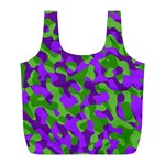 Purple and Green Camouflage Full Print Recycle Bag (L) Front