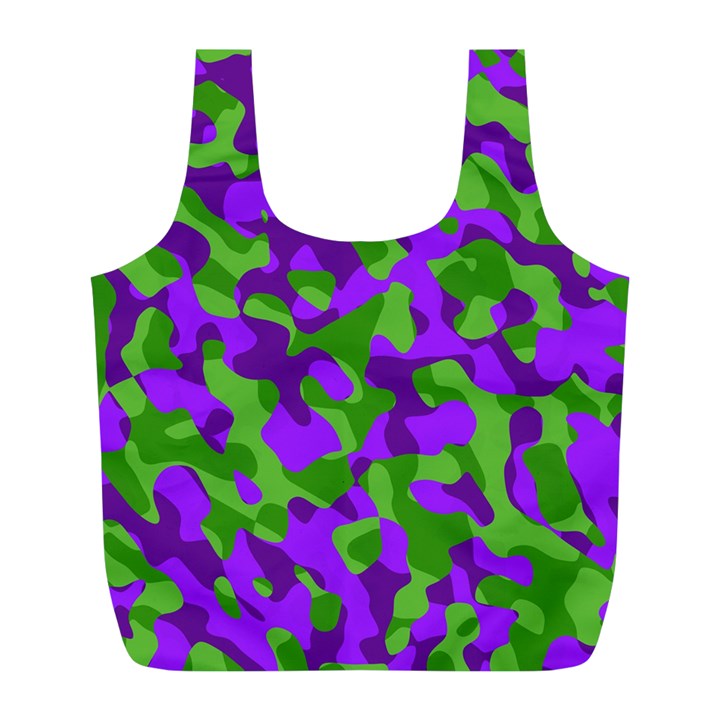 Purple and Green Camouflage Full Print Recycle Bag (L)