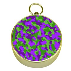 Purple and Green Camouflage Gold Compasses