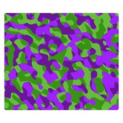 Purple and Green Camouflage Double Sided Flano Blanket (Small) 