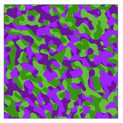 Purple and Green Camouflage Large Satin Scarf (Square)