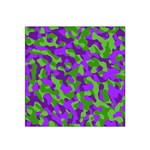 Purple and Green Camouflage Satin Bandana Scarf Front