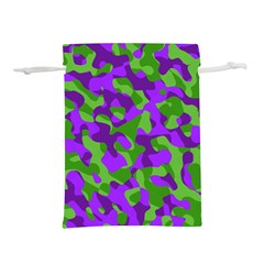 Purple and Green Camouflage Lightweight Drawstring Pouch (S)