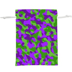 Purple And Green Camouflage  Lightweight Drawstring Pouch (xl) by SpinnyChairDesigns