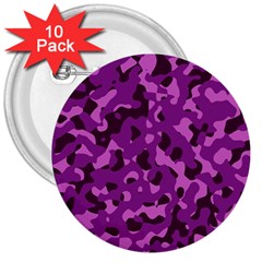 Dark Purple Camouflage Pattern 3  Buttons (10 Pack)  by SpinnyChairDesigns