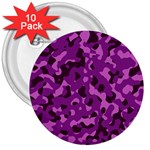 Dark Purple Camouflage Pattern 3  Buttons (10 pack)  Front