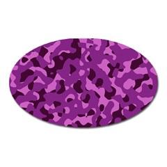 Dark Purple Camouflage Pattern Oval Magnet by SpinnyChairDesigns