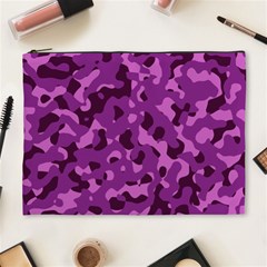 Dark Purple Camouflage Pattern Cosmetic Bag (xl)