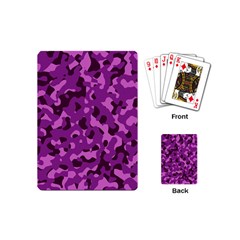 Dark Purple Camouflage Pattern Playing Cards Single Design (mini) by SpinnyChairDesigns