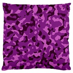 Dark Purple Camouflage Pattern Large Flano Cushion Case (two Sides) by SpinnyChairDesigns