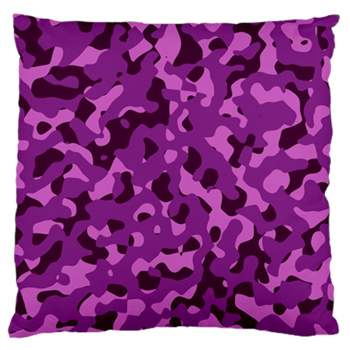 Dark Purple Camouflage Pattern Large Flano Cushion Case (Two Sides)