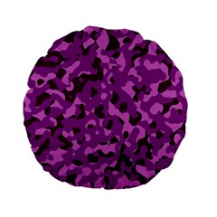 Dark Purple Camouflage Pattern Standard 15  Premium Flano Round Cushions by SpinnyChairDesigns