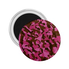 Pink And Brown Camouflage 2 25  Magnets by SpinnyChairDesigns