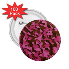 Pink And Brown Camouflage 2 25  Buttons (100 Pack)  by SpinnyChairDesigns