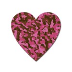 Pink and Brown Camouflage Heart Magnet Front