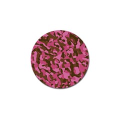 Pink And Brown Camouflage Golf Ball Marker by SpinnyChairDesigns