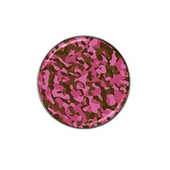 Pink And Brown Camouflage Hat Clip Ball Marker (4 Pack) by SpinnyChairDesigns