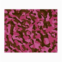 Pink And Brown Camouflage Small Glasses Cloth by SpinnyChairDesigns