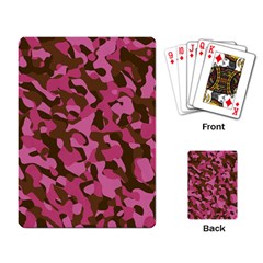 Pink And Brown Camouflage Playing Cards Single Design (rectangle) by SpinnyChairDesigns