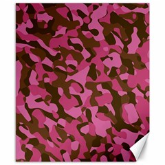 Pink And Brown Camouflage Canvas 8  X 10  by SpinnyChairDesigns