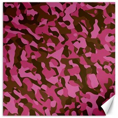 Pink And Brown Camouflage Canvas 12  X 12  by SpinnyChairDesigns