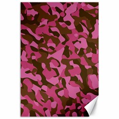 Pink And Brown Camouflage Canvas 12  X 18  by SpinnyChairDesigns