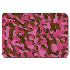 Pink And Brown Camouflage Large Doormat  by SpinnyChairDesigns