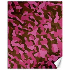 Pink And Brown Camouflage Canvas 11  X 14  by SpinnyChairDesigns