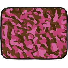 Pink And Brown Camouflage Fleece Blanket (mini) by SpinnyChairDesigns