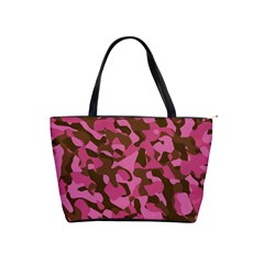 Pink And Brown Camouflage Classic Shoulder Handbag by SpinnyChairDesigns