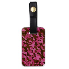 Pink And Brown Camouflage Luggage Tag (one Side) by SpinnyChairDesigns