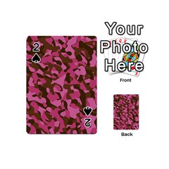 Pink And Brown Camouflage Playing Cards 54 Designs (mini) by SpinnyChairDesigns