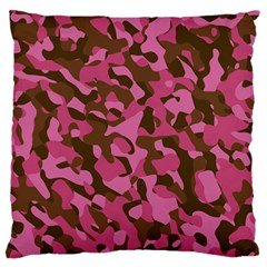 Pink And Brown Camouflage Standard Flano Cushion Case (one Side) by SpinnyChairDesigns