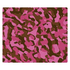 Pink And Brown Camouflage Double Sided Flano Blanket (small)  by SpinnyChairDesigns