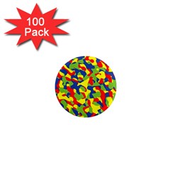 Colorful Rainbow Camouflage Pattern 1  Mini Magnets (100 Pack)  by SpinnyChairDesigns