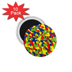 Colorful Rainbow Camouflage Pattern 1 75  Magnets (10 Pack)  by SpinnyChairDesigns