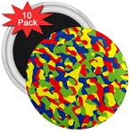 Colorful Rainbow Camouflage Pattern 3  Magnets (10 pack)  Front