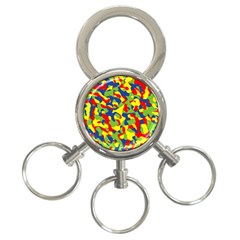 Colorful Rainbow Camouflage Pattern 3-ring Key Chain by SpinnyChairDesigns