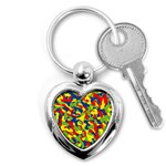 Colorful Rainbow Camouflage Pattern Key Chain (Heart) Front