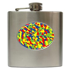 Colorful Rainbow Camouflage Pattern Hip Flask (6 Oz)