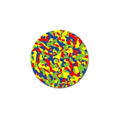 Colorful Rainbow Camouflage Pattern Golf Ball Marker by SpinnyChairDesigns