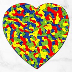 Colorful Rainbow Camouflage Pattern Jigsaw Puzzle (heart)